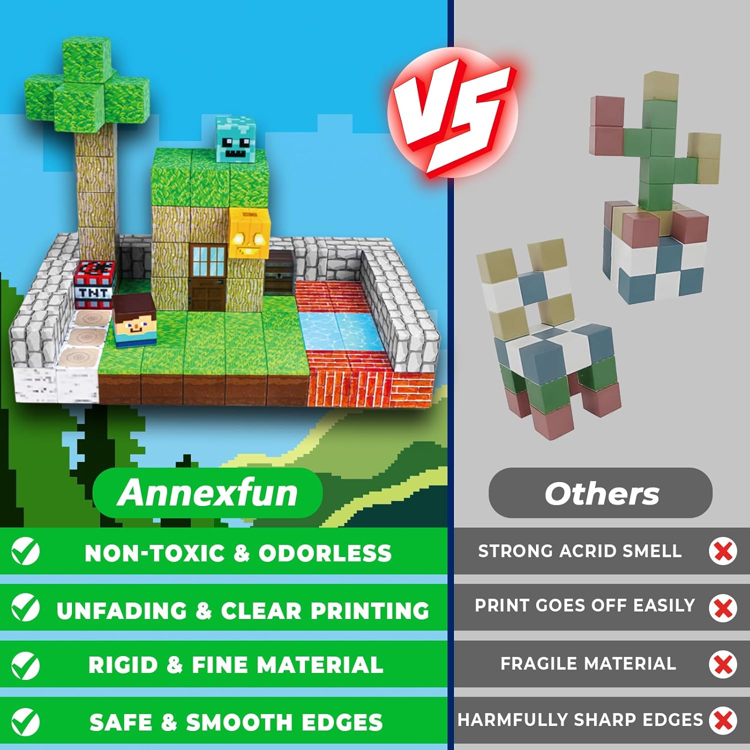 Magnetic Blocks-100PCS Magnetic Building Blocks, Tiles Kids Build Cubes 2024 Upgraded STEM Game Toys, Christmas Birthday Gifts for Boys & Girls Ages 3+