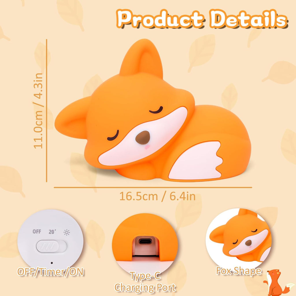 FULLOSUN Capybara Night Light, Cute Animal Soft Silicone LED Touch Lamp with Dimmable and Timer, Portable Rechargeable Toddler Bedroom Bedside Table Decor, Birthday Xmas Gifts for Kid Baby Boy Girl