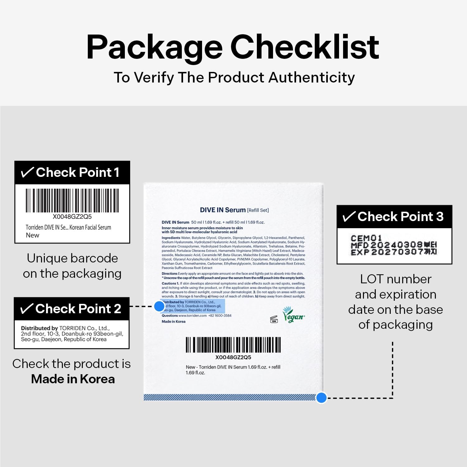 Torriden DIVE IN Hyaluronic Acid Serum 50ml (1.69 fl.oz.) | Deep Hydration to Get Glow Skin | Hyaluronic Acid, Panthenol, Allantoin | Korean Facial Serum