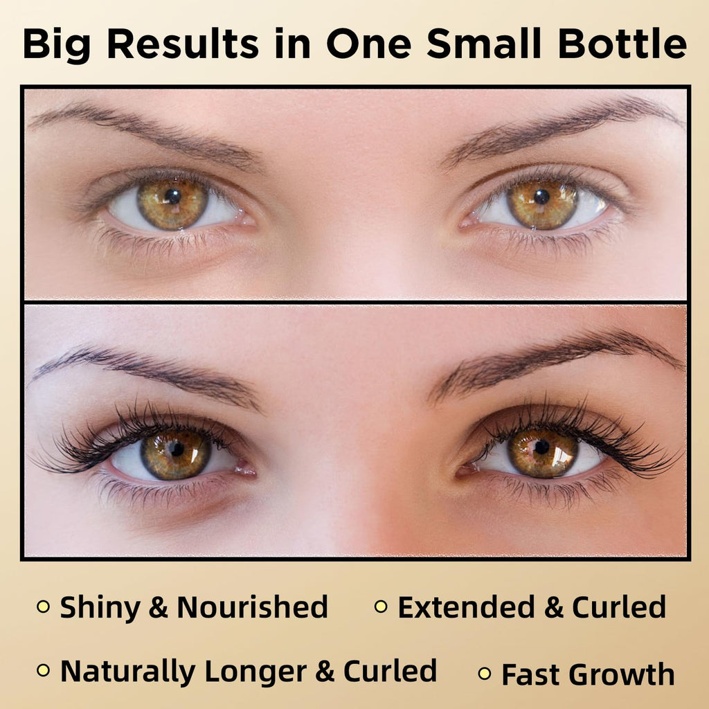 Eyelash Growth Serum – 15 Plant Extracts for Longer, Denser & Robust Lashes,Boosts Natural Lash Development,eyelash serum,Enhance Natural Beauty, Hypoallergenic Oil Free,lash growth serum（PURE GOLD）