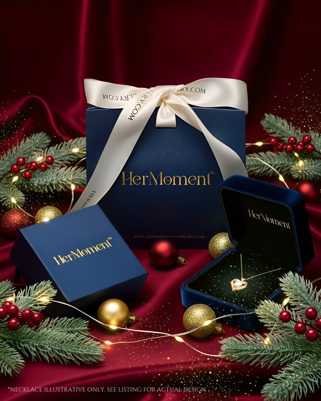 Gold Necklace for Girlfriend – Moissanite Necklace for Woman - 14k Gold over Sterling Silver - Her Birthday Gift - Jewellery for Wife from Husband - 2 Carat