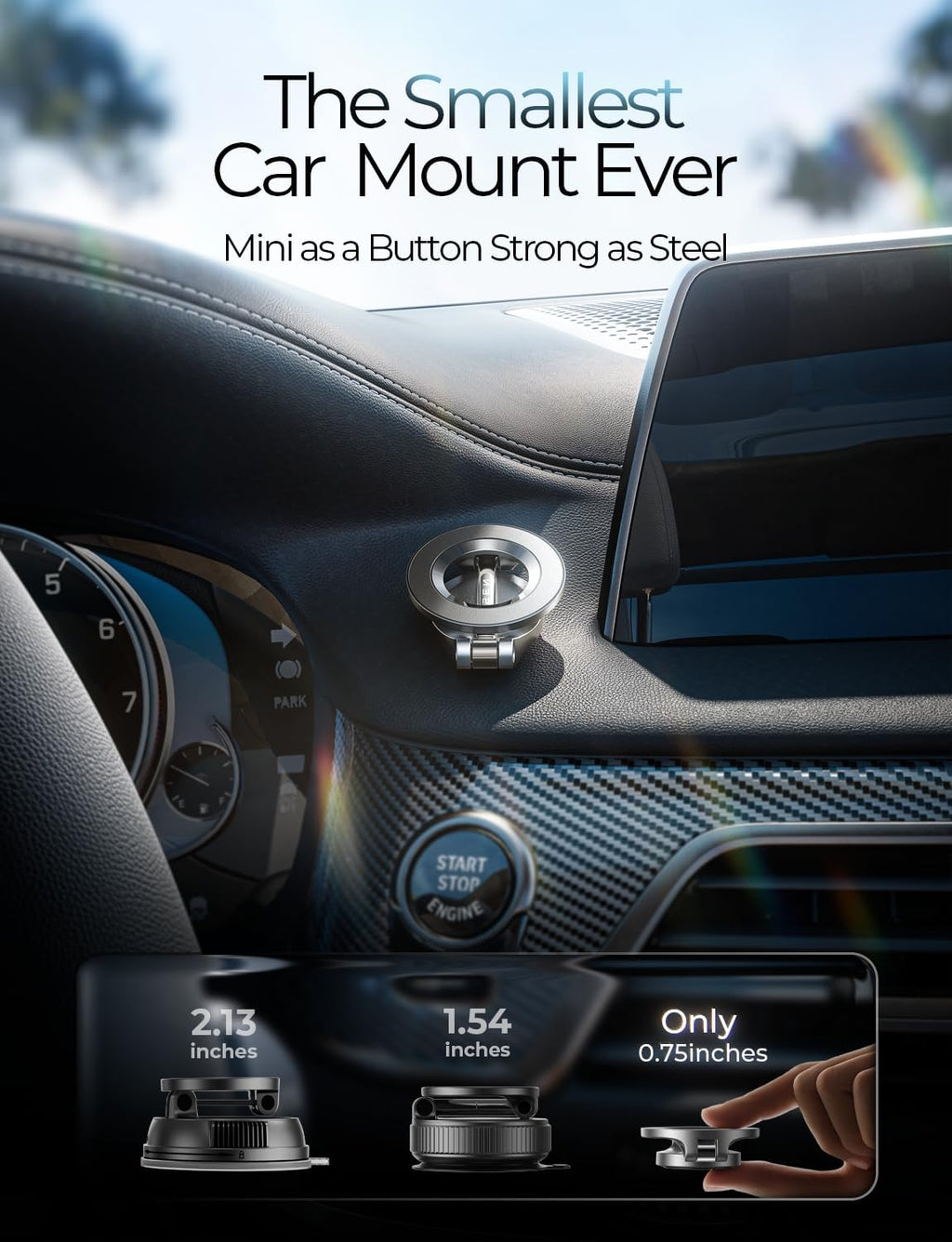 LISEN for Magsafe Car Mount 24 Permanent Magnets Magsafe Phone Holder Car Accessories for Cars Magnetic Car PhoneDash-Mounted Holders Fits iPhone 17 Air 16 Pro Max 15 Plus 14 13 for Business