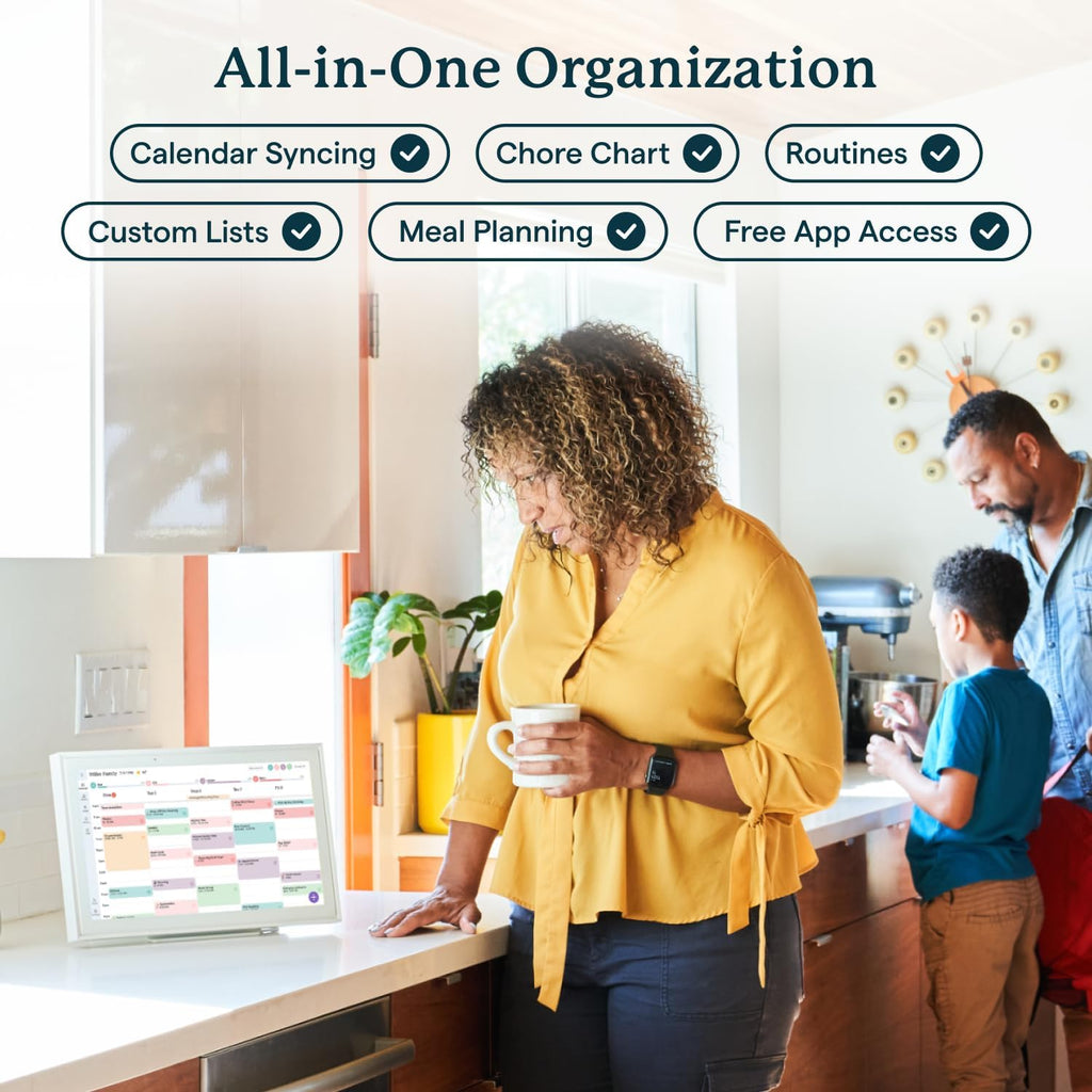 Skylight Calendar: 15-inch Wall Planner Digital Calendar & Chore Chart, Smart Touchscreen Interactive Display for Family Schedules – Wall Mount Included, Great for Organizing Your 2026 Calendar