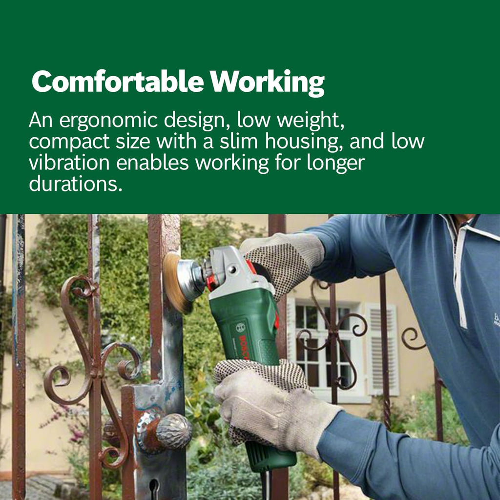 Bosch Home & Garden 620W Corded Electric Angle Grinder 100 mm Includes Grinding Disc, for Grinding, Cutting, Brushing and Sanding (PWS 620-100)