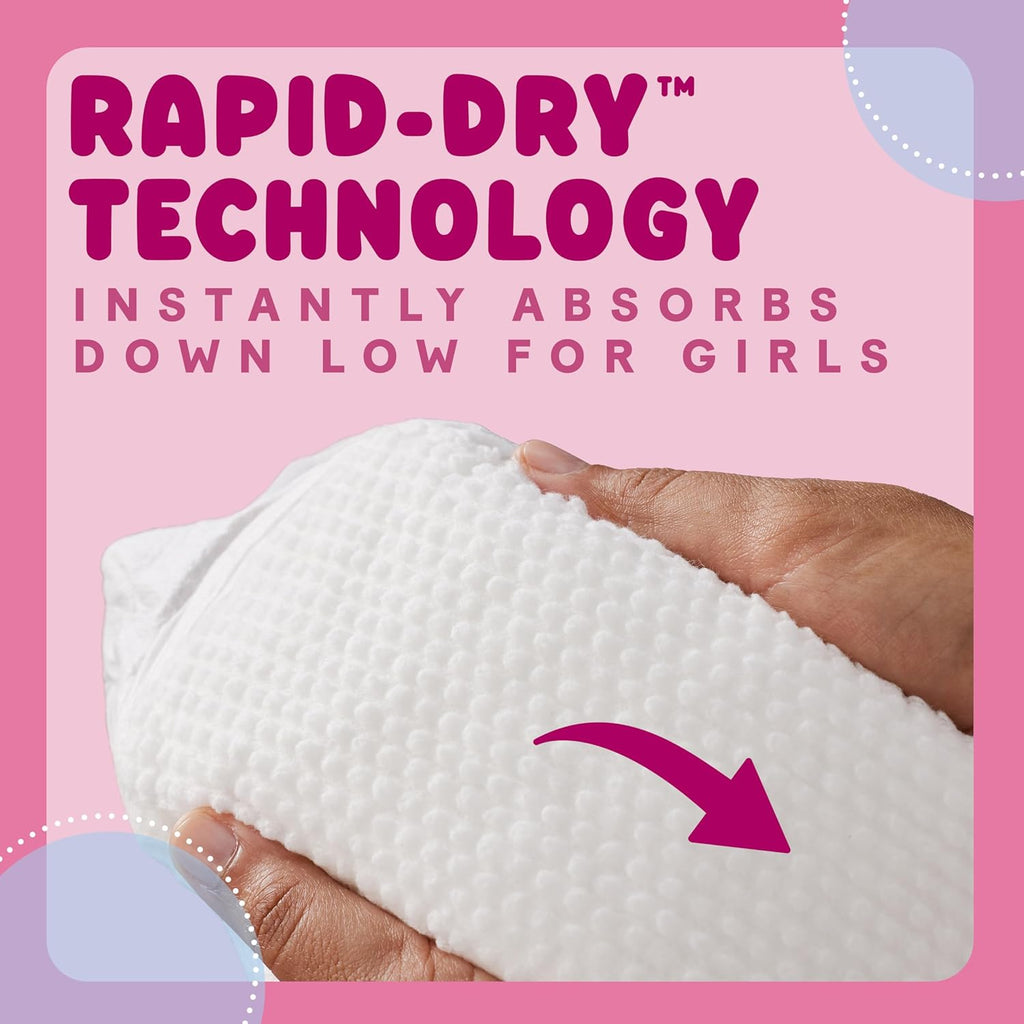 Huggies Ultra Dry Nappies Girls Size 4 (10-15kg) 144 Count - One Month Supply (Packaging May Vary)