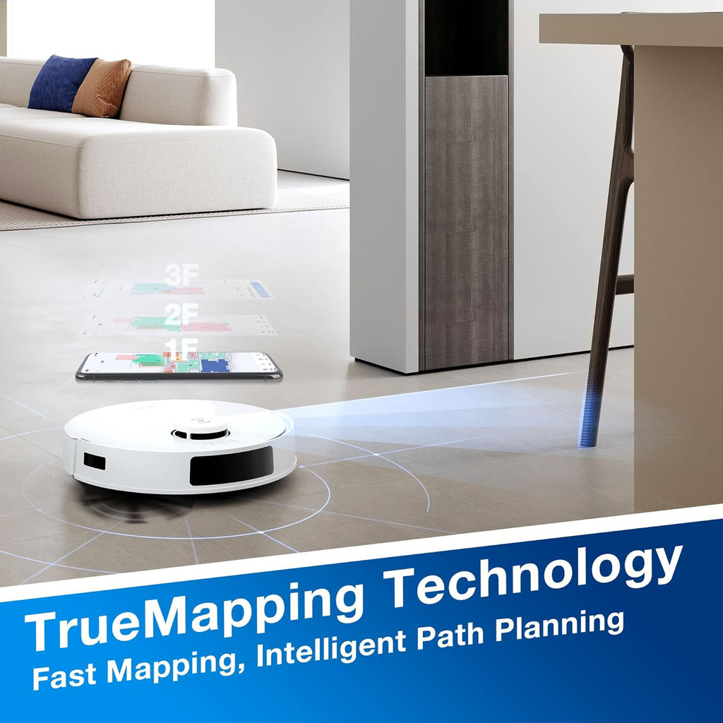 ECOVACS DEEBOT N20 Plus Robot Vacuum Cleaner and Mop,8000Pa Strong Suction,7-Week Dust Storage,Bagless Dust Bin,PureCyclone Tech,ZeroTangle Brush,300 Minutes Runtime