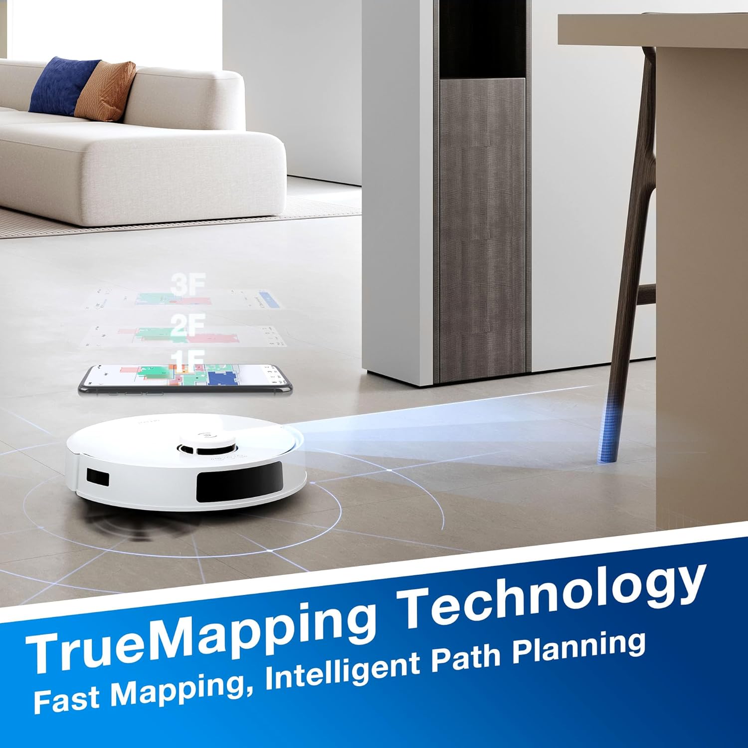 ECOVACS DEEBOT N20 Plus Robot Vacuum Cleaner and Mop,8000Pa Strong Suction,7-Week Dust Storage,Bagless Dust Bin,PureCyclone Tech,ZeroTangle Brush,300 Minutes Runtime