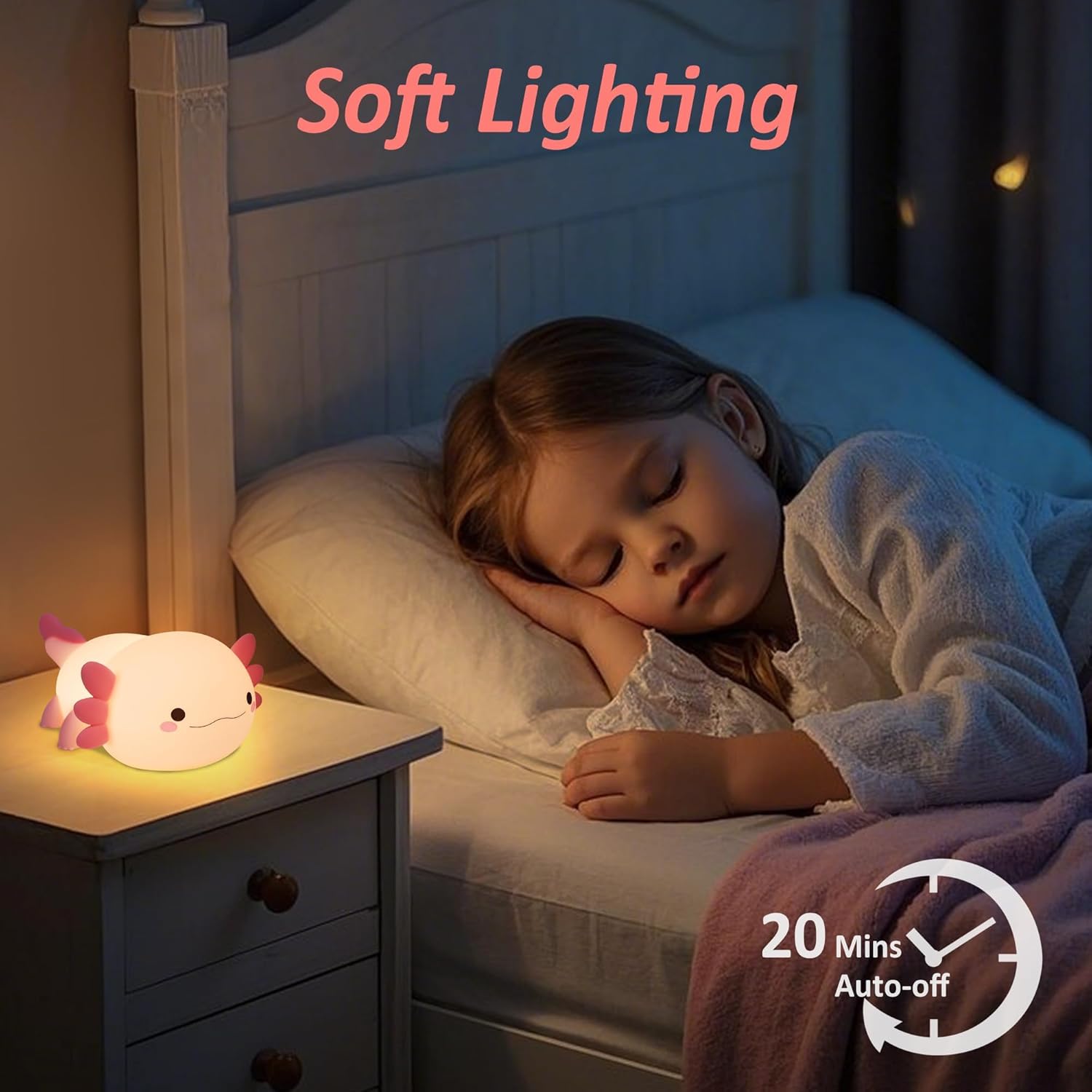FULLOSUN Capybara Night Light, Cute Animal Soft Silicone LED Touch Lamp with Dimmable and Timer, Portable Rechargeable Toddler Bedroom Bedside Table Decor, Birthday Xmas Gifts for Kid Baby Boy Girl