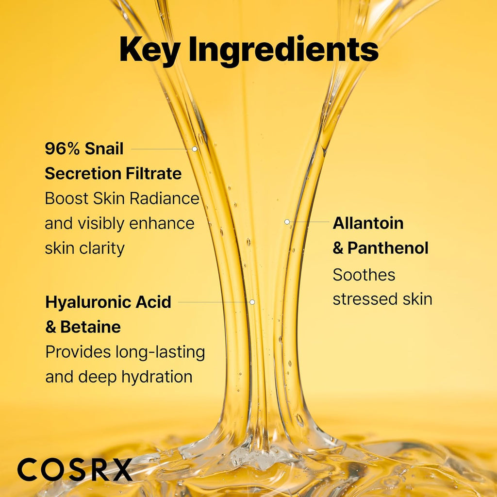 COSRX Snail Mucin 96% Power Repairing Essence 100ml, Hydrating Serum for Face with Snail Secretion Filtrate for Dull Skin & Fine Lines, Korean Skincare