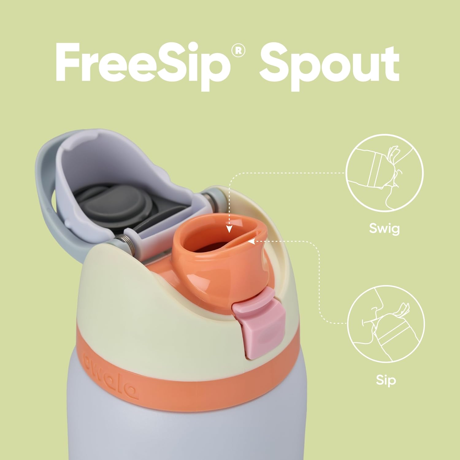 Owala FreeSip Insulated Stainless Steel Water Bottle with Straw, BPA-Free Sports Water Bottle, Great for Travel, 32 Oz, Shy Marshmallow