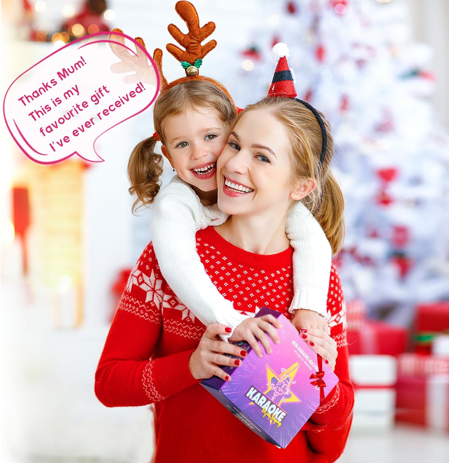 YLL Mini Karaoke Machine for Kids Adults, Portable Bluetooth Speaker with 2 Wireless Microphones,Toys Birthday Gifts for Girls Ages 4, 5, 6, 7, 8, 9, 10, 11, 12+ Years Old Toddler Teens (Pink)