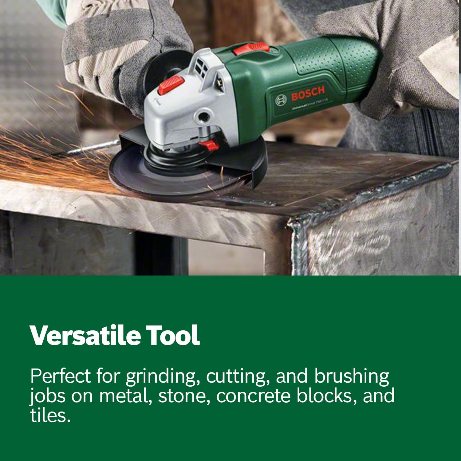 Bosch Home & Garden 620W Corded Electric Angle Grinder 100 mm Includes Grinding Disc, for Grinding, Cutting, Brushing and Sanding (PWS 620-100)