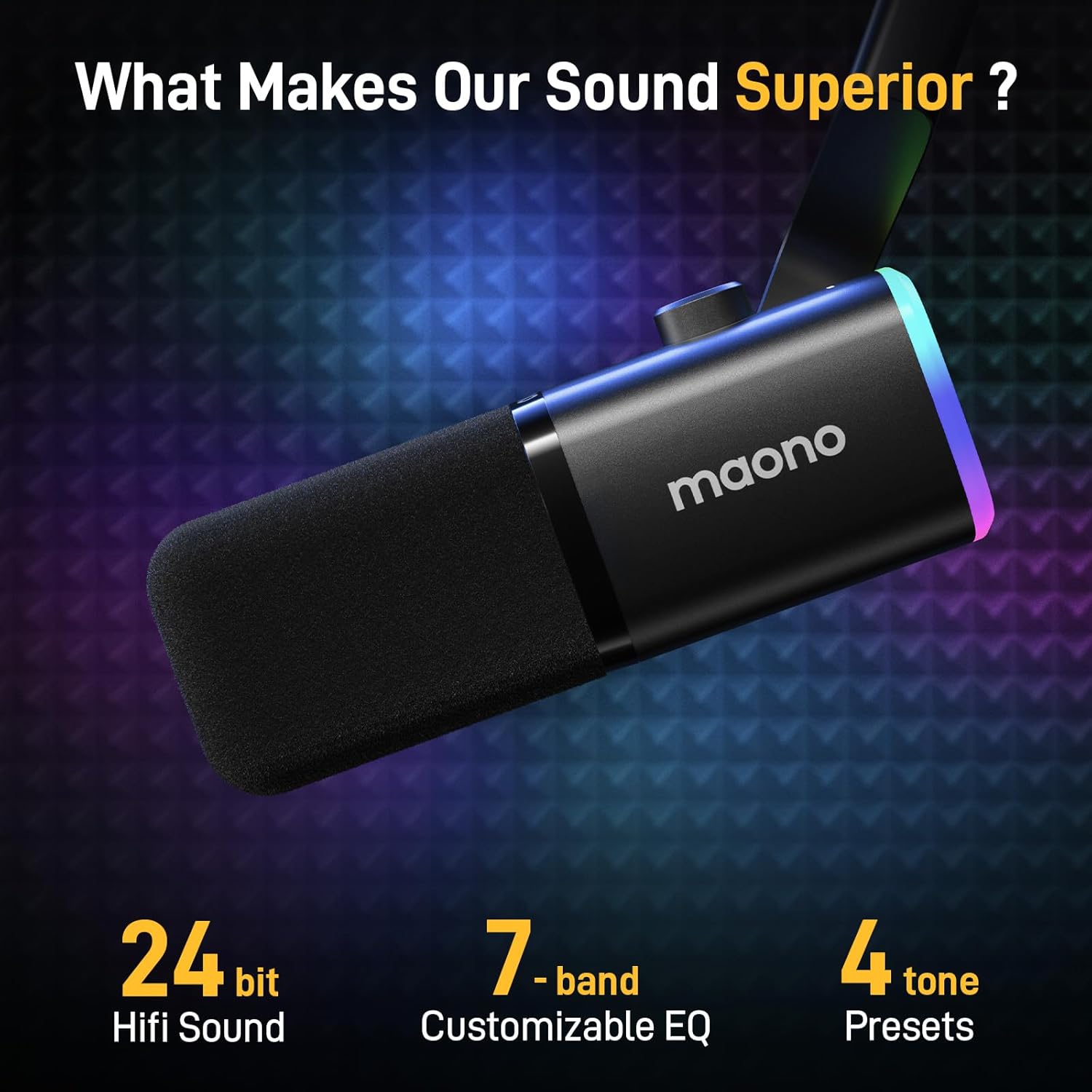 MAONO XLR-USB Micro Streaming, Dynamic Podcast Microphone with Software, Microphone for PC Gaming, PS4-PS5, Voice Dubbing, Recording Content Creation (PD100X Black)