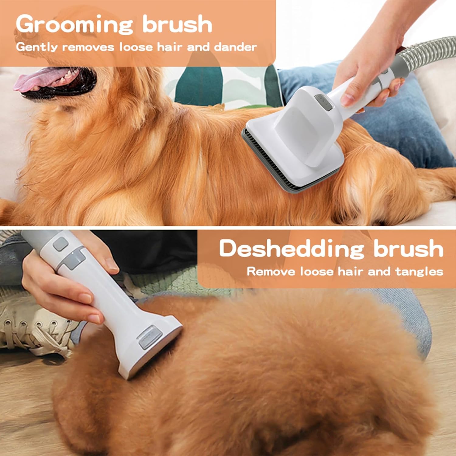 PaWz Pet Grooming Kit 3 Vacuum Levels, 7 IN 1 Electric Cordless Dog Cat Grooming Set with Paw Hair Trimmer,Cleaning Brush for Shedding,Wireless Dryer Remover Clipper,1.5L Cup, Low Nosie Pet Supplies