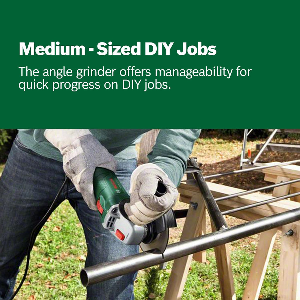 Bosch Home & Garden 620W Corded Electric Angle Grinder 100 mm Includes Grinding Disc, for Grinding, Cutting, Brushing and Sanding (PWS 620-100)