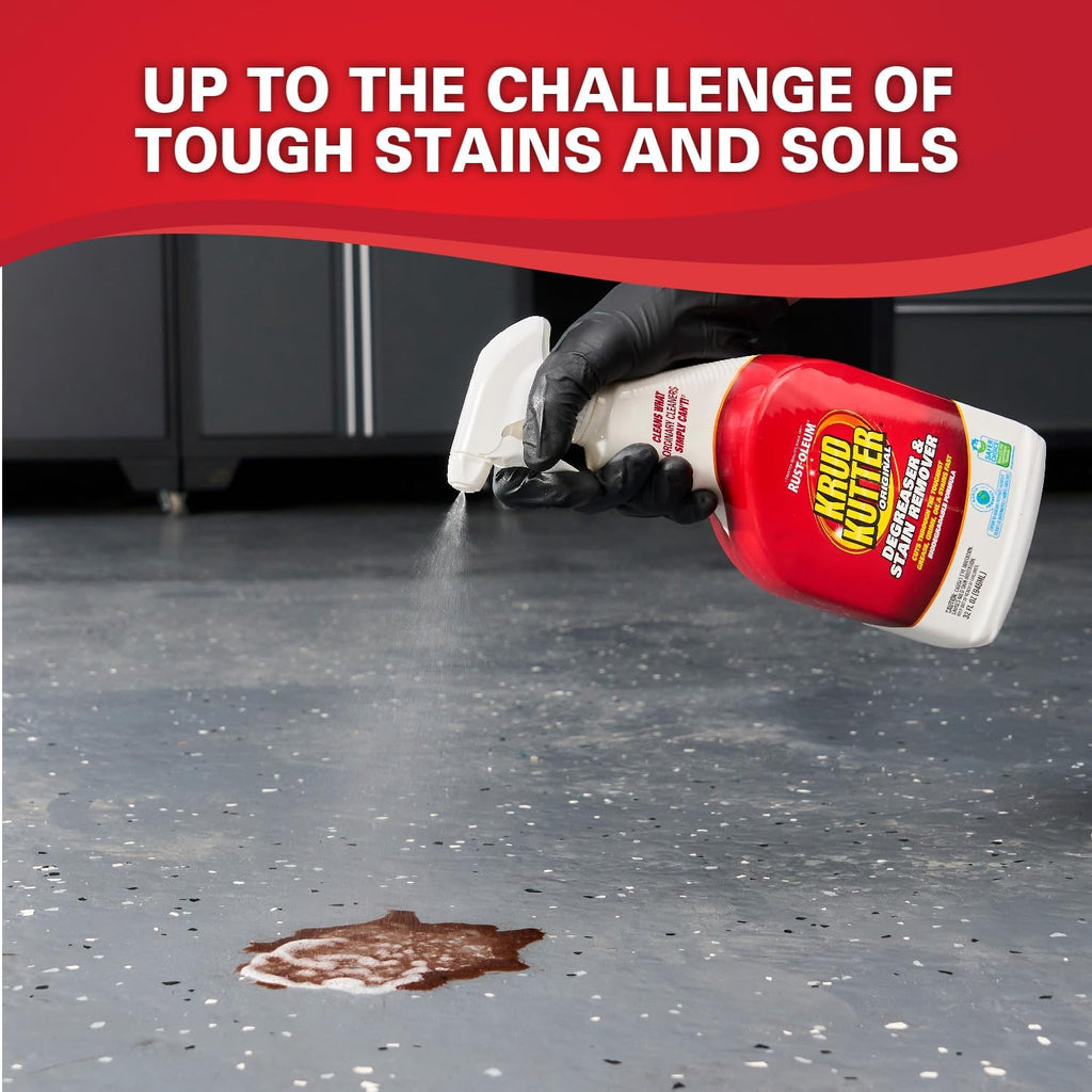 Krud Kutter Original Cleaner & Degreaser – All-Purpose, Biodegradable Stain Remover for Grease, Grime, Paint, & Tar, Safe for Use on Appliances, Walls, Upholstery & More, 3.78 Litre