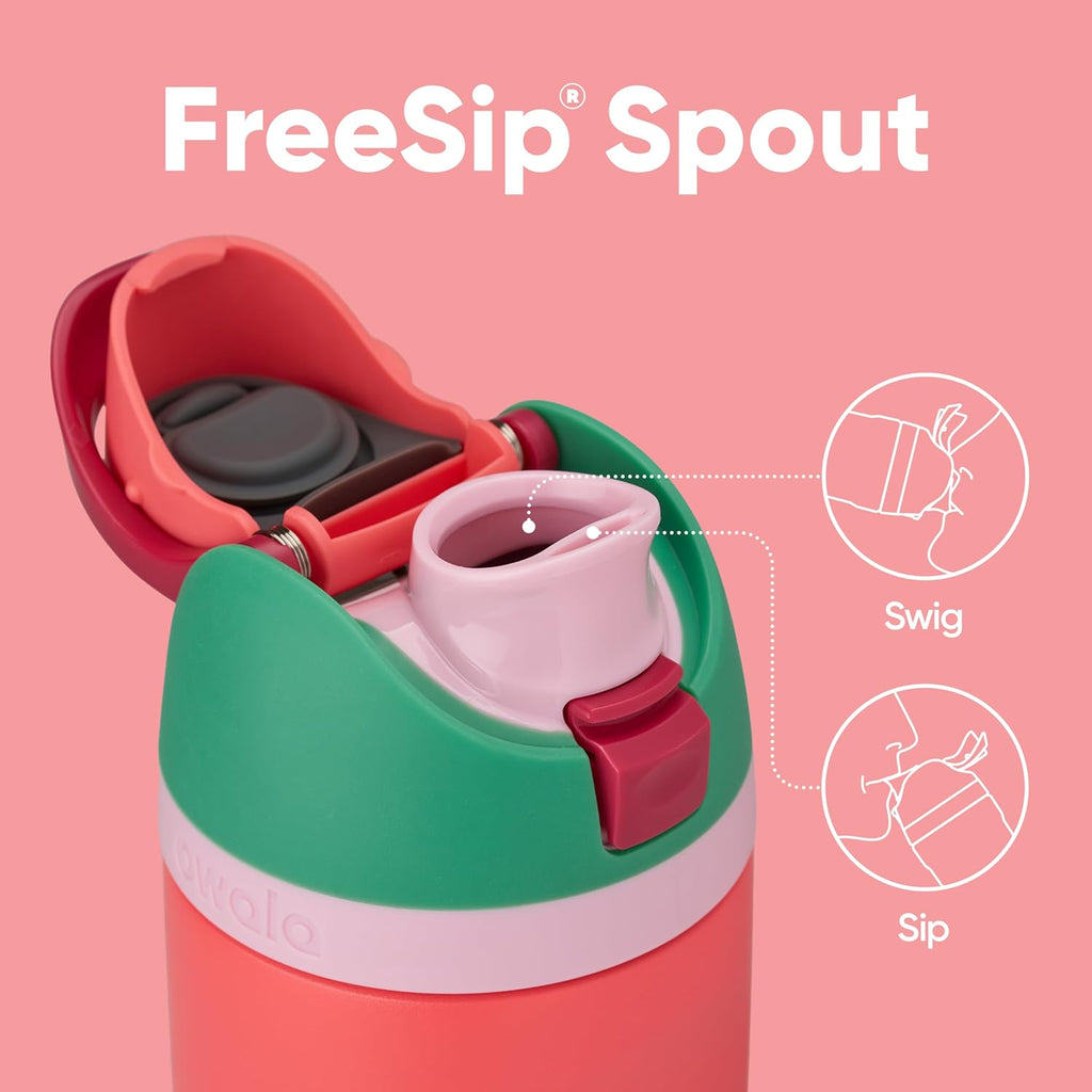 Owala FreeSip Insulated Stainless Steel Water Bottle with Straw, BPA-Free Sports Water Bottle, Great for Travel, 32 Oz, Shy Marshmallow