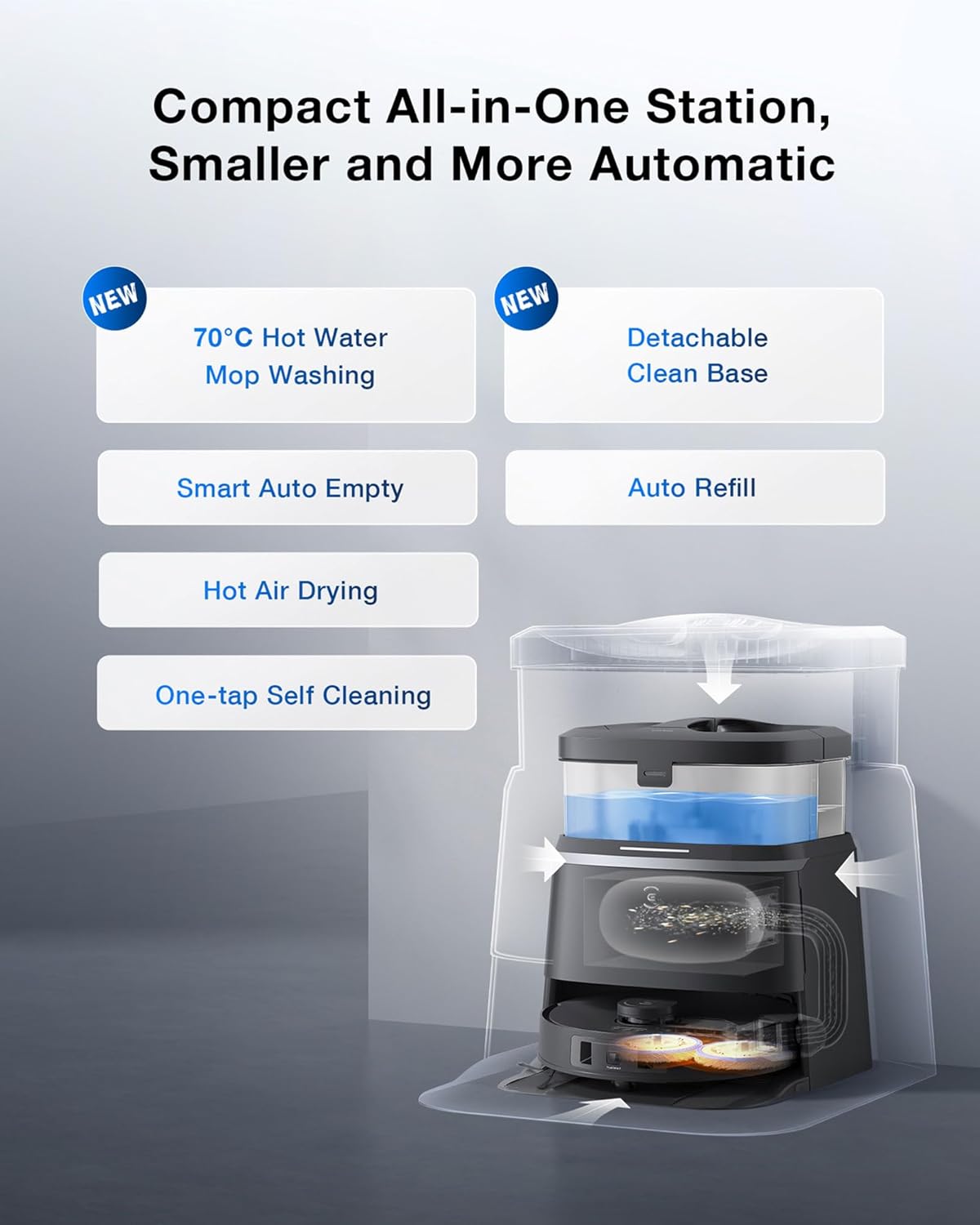 ECOVACS DEEBOT N20 Plus Robot Vacuum Cleaner and Mop,8000Pa Strong Suction,7-Week Dust Storage,Bagless Dust Bin,PureCyclone Tech,ZeroTangle Brush,300 Minutes Runtime