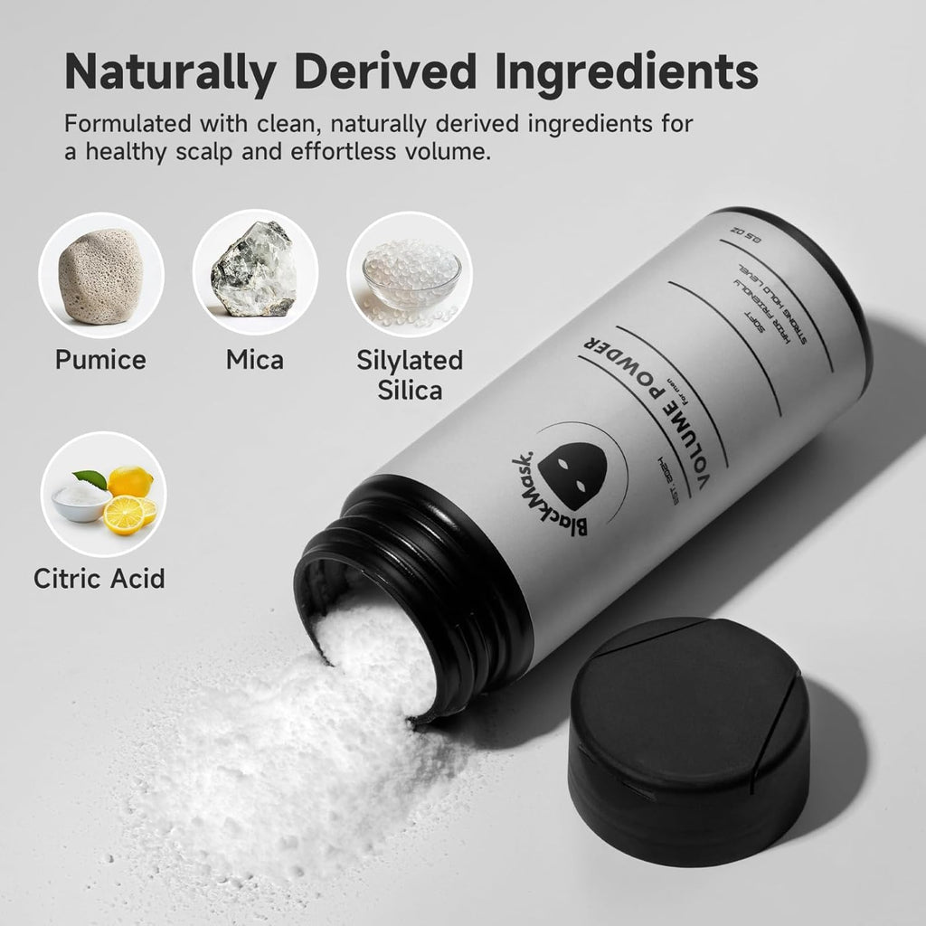 BlackMask Texture Powder for Men, Easy to Apply - Instantly Adds Texture & Volume, All-Natural Ingredients, Strong Hold, Hair Powder for Men