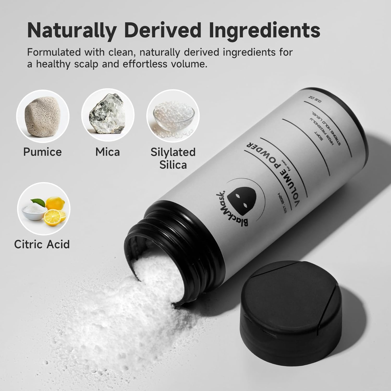 BlackMask Texture Powder for Men, Easy to Apply - Instantly Adds Texture & Volume, All-Natural Ingredients, Strong Hold, Hair Powder for Men