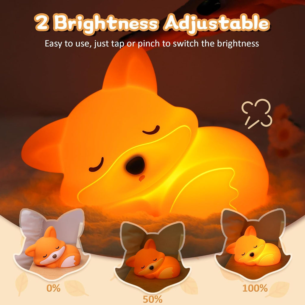 FULLOSUN Capybara Night Light, Cute Animal Soft Silicone LED Touch Lamp with Dimmable and Timer, Portable Rechargeable Toddler Bedroom Bedside Table Decor, Birthday Xmas Gifts for Kid Baby Boy Girl