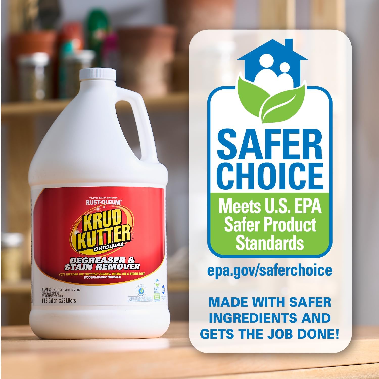 Krud Kutter Original Cleaner & Degreaser – All-Purpose, Biodegradable Stain Remover for Grease, Grime, Paint, & Tar, Safe for Use on Appliances, Walls, Upholstery & More, 3.78 Litre