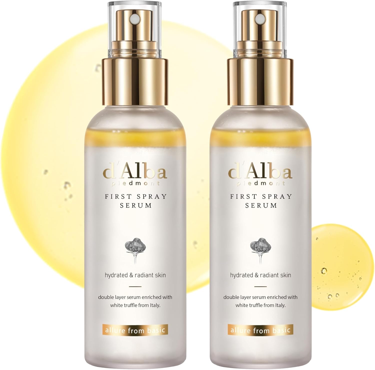 d'Alba Italian White Truffle First Spray Serum, Vegan Skin Care, Hydrating Face Moisturizer, Glow Serum for Radiant Skin, Non Comedogenic, All In One Mist, Korean skincare (100ml)