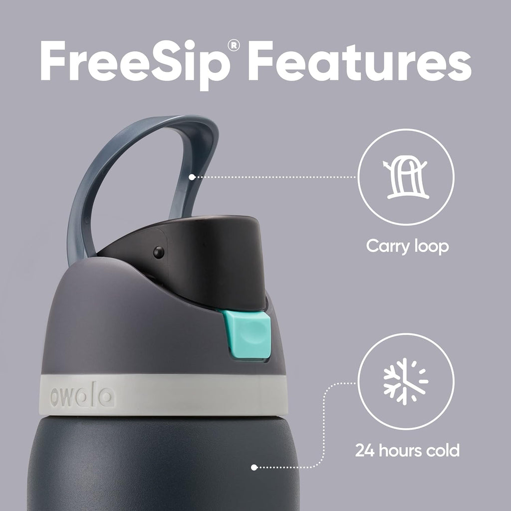 Owala FreeSip Insulated Stainless Steel Water Bottle with Straw, BPA-Free Sports Water Bottle, Great for Travel, 32 Oz, Shy Marshmallow