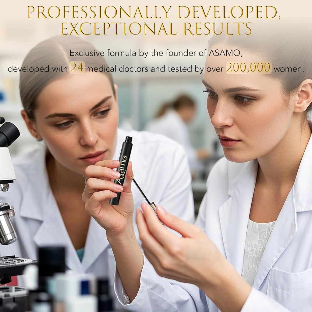 Eyelash Growth Serum – 15 Plant Extracts for Longer, Denser & Robust Lashes,Boosts Natural Lash Development,eyelash serum,Enhance Natural Beauty, Hypoallergenic Oil Free,lash growth serum（PURE GOLD）