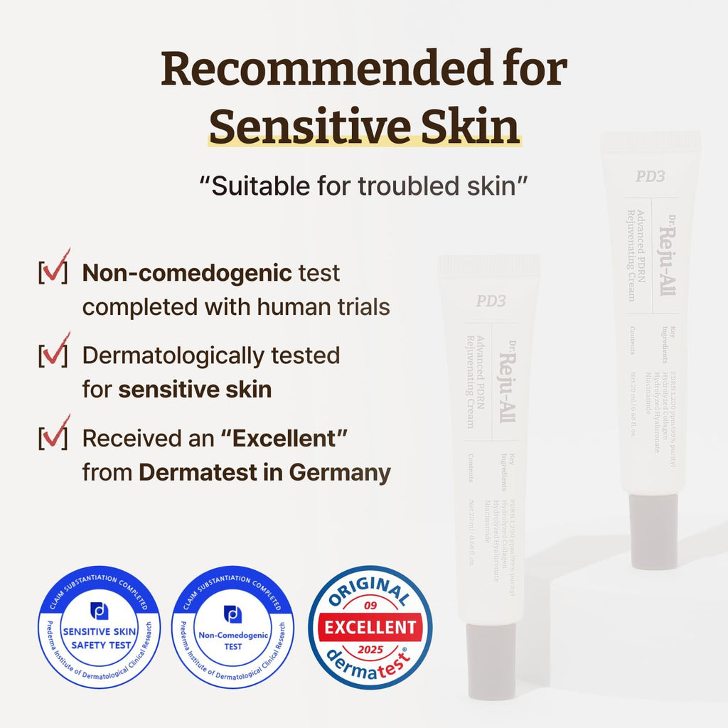 Dr. Reju-All Advanced PDRN Rejuvenating Cream - 99% Pure Salmon DNA PDRN Face Moisturizer - Korean Skin Care Face Cream - 20ml