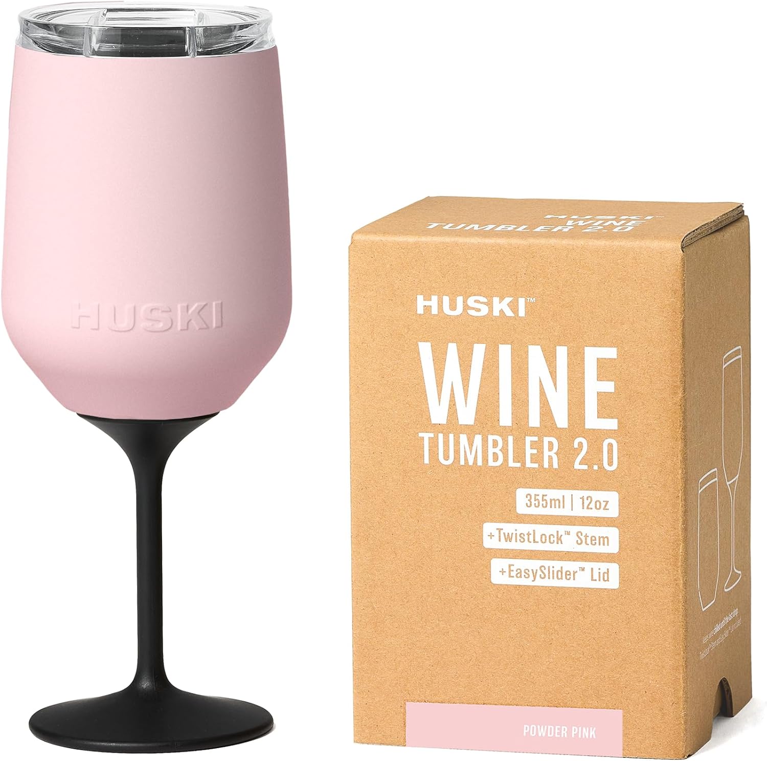 Huski Wine Tumbler 2.0 | New | Award-Winning Design with Detachable Stem | Premium Stainless Steel Wine Glass with Lid | Triple Insulated Tumbler | 355ml Capacity | Great Gift (Champagne)