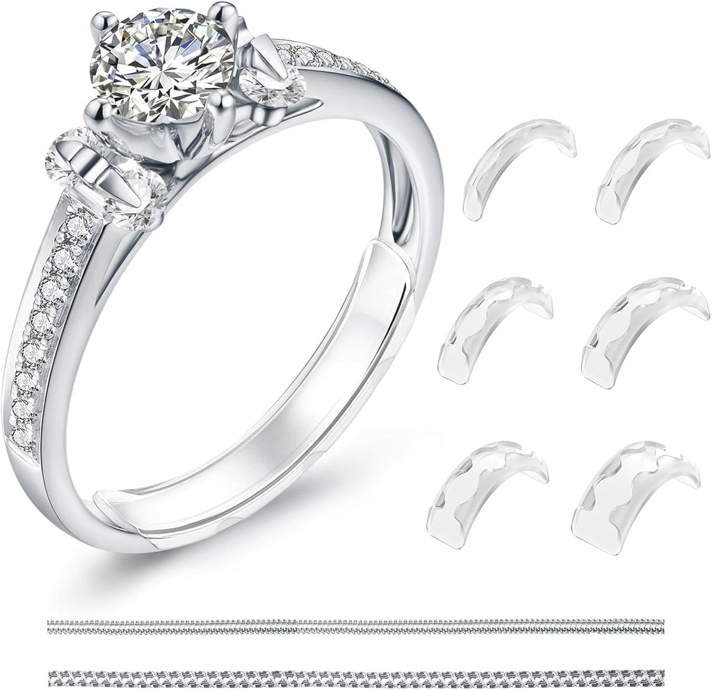 Eiito Ring Size Adjuster - Invisible Ring Guards - 6 Sizes Fitter, Resizer for Loose Rings