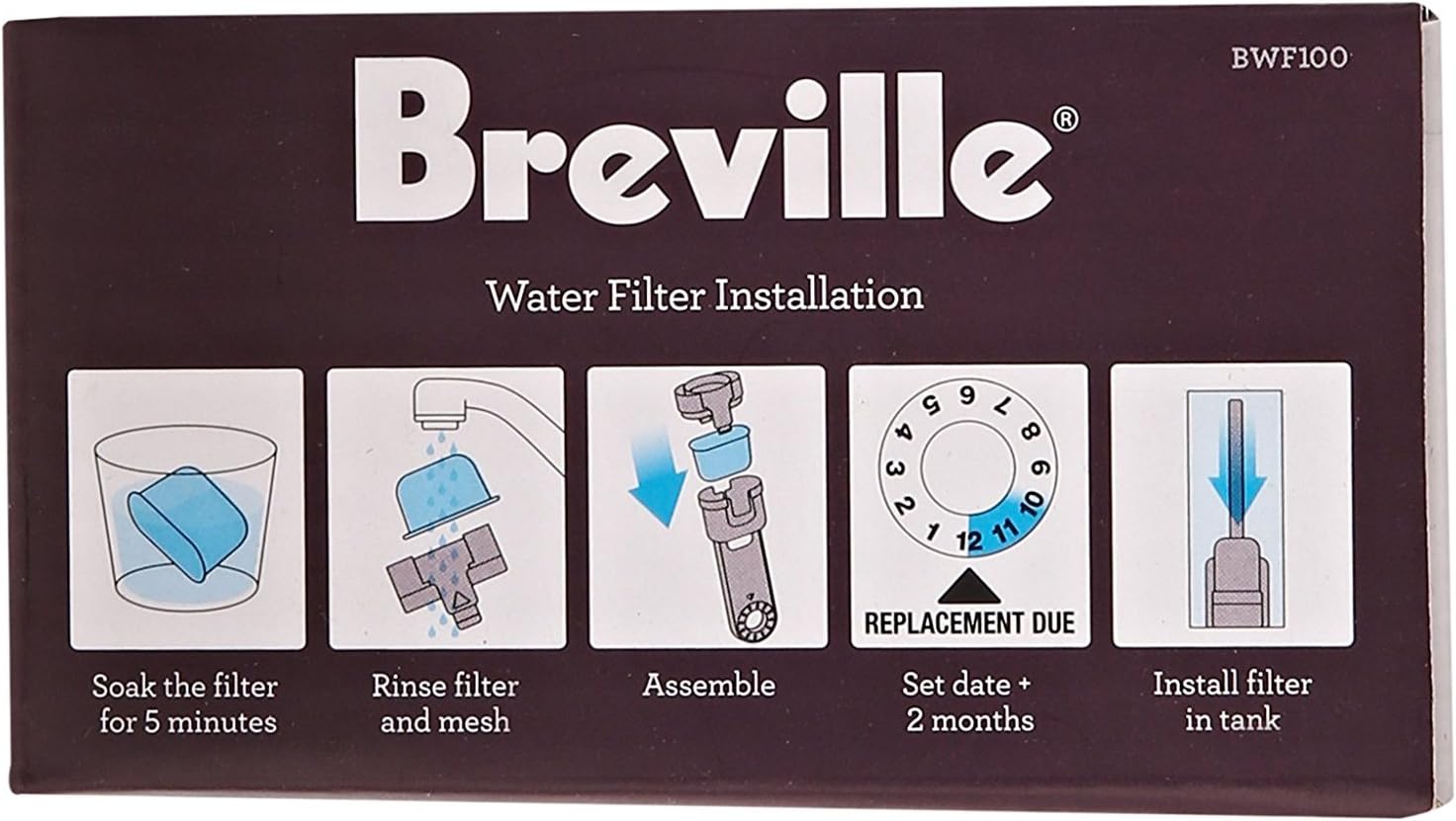 Breville BWF100 Water Filters, 6-Pack,White