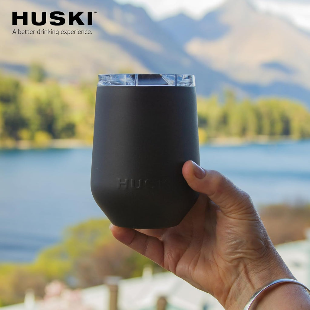 Huski Wine Tumbler 2.0 | New | Award-Winning Design with Detachable Stem | Premium Stainless Steel Wine Glass with Lid | Triple Insulated Tumbler | 355ml Capacity | Great Gift (Champagne)