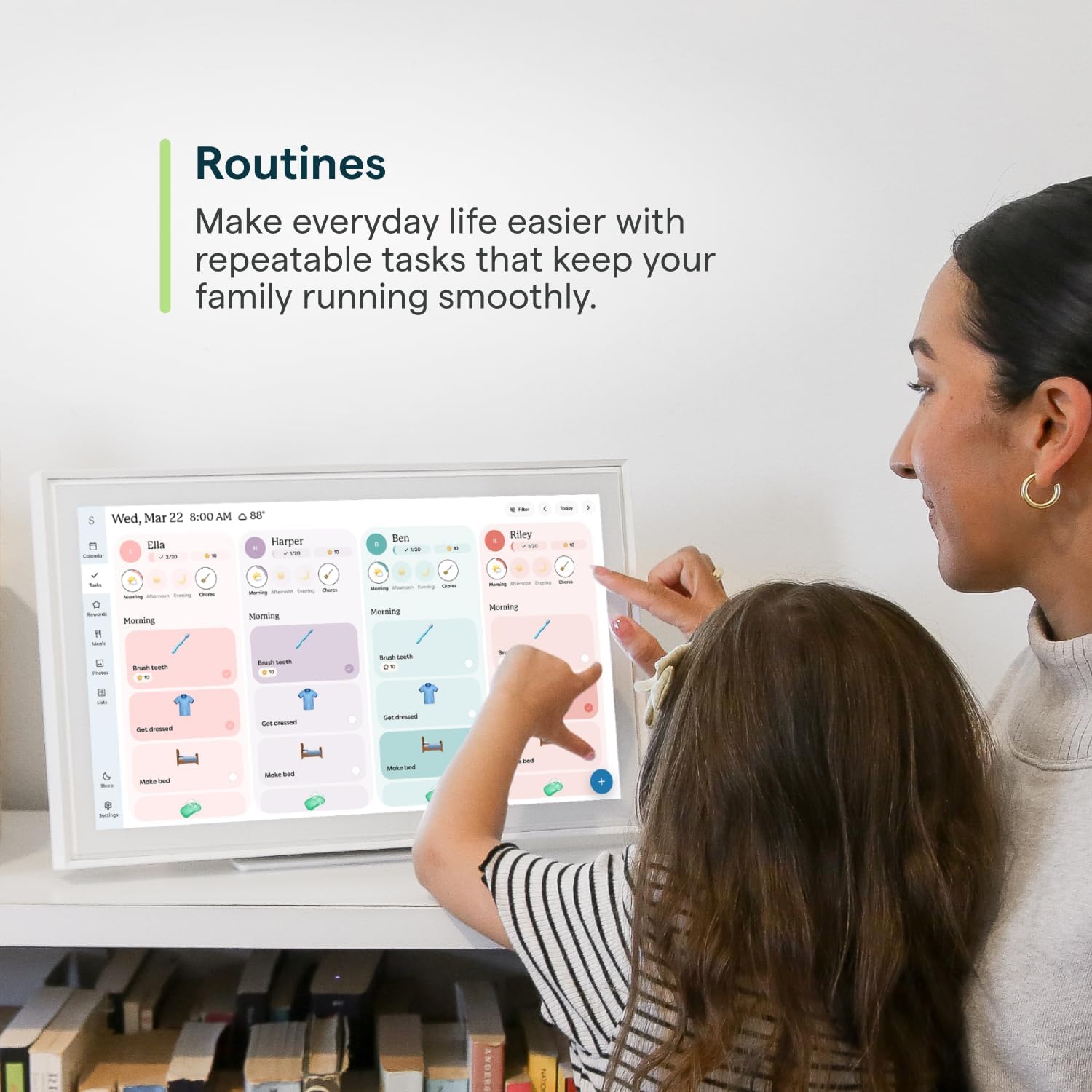 Skylight Calendar: 15-inch Wall Planner Digital Calendar & Chore Chart, Smart Touchscreen Interactive Display for Family Schedules – Wall Mount Included, Great for Organizing Your 2026 Calendar