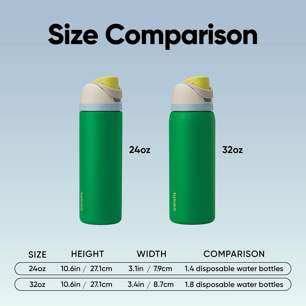 Owala FreeSip Insulated Stainless Steel Water Bottle with Straw, BPA-Free Sports Water Bottle, Great for Travel, 32 Oz, Shy Marshmallow