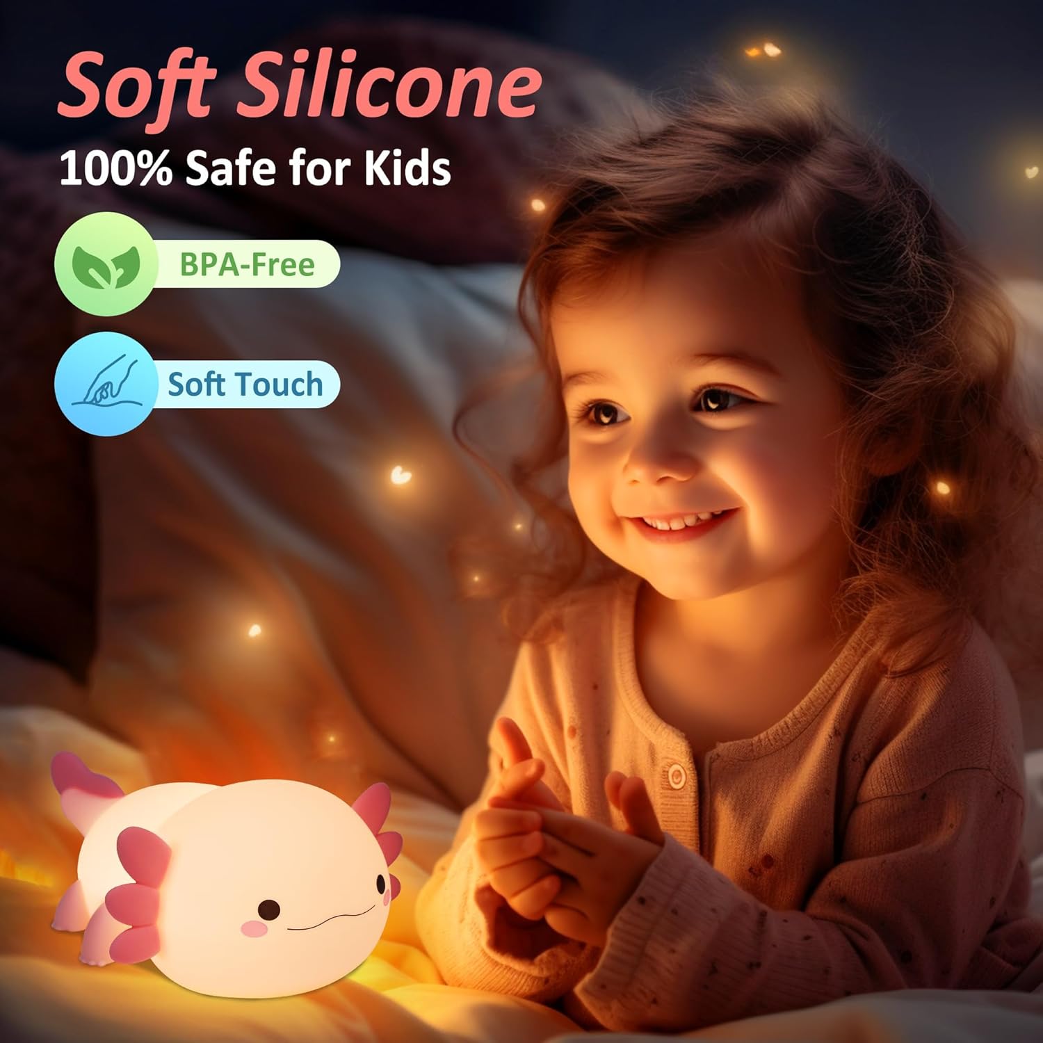 FULLOSUN Capybara Night Light, Cute Animal Soft Silicone LED Touch Lamp with Dimmable and Timer, Portable Rechargeable Toddler Bedroom Bedside Table Decor, Birthday Xmas Gifts for Kid Baby Boy Girl