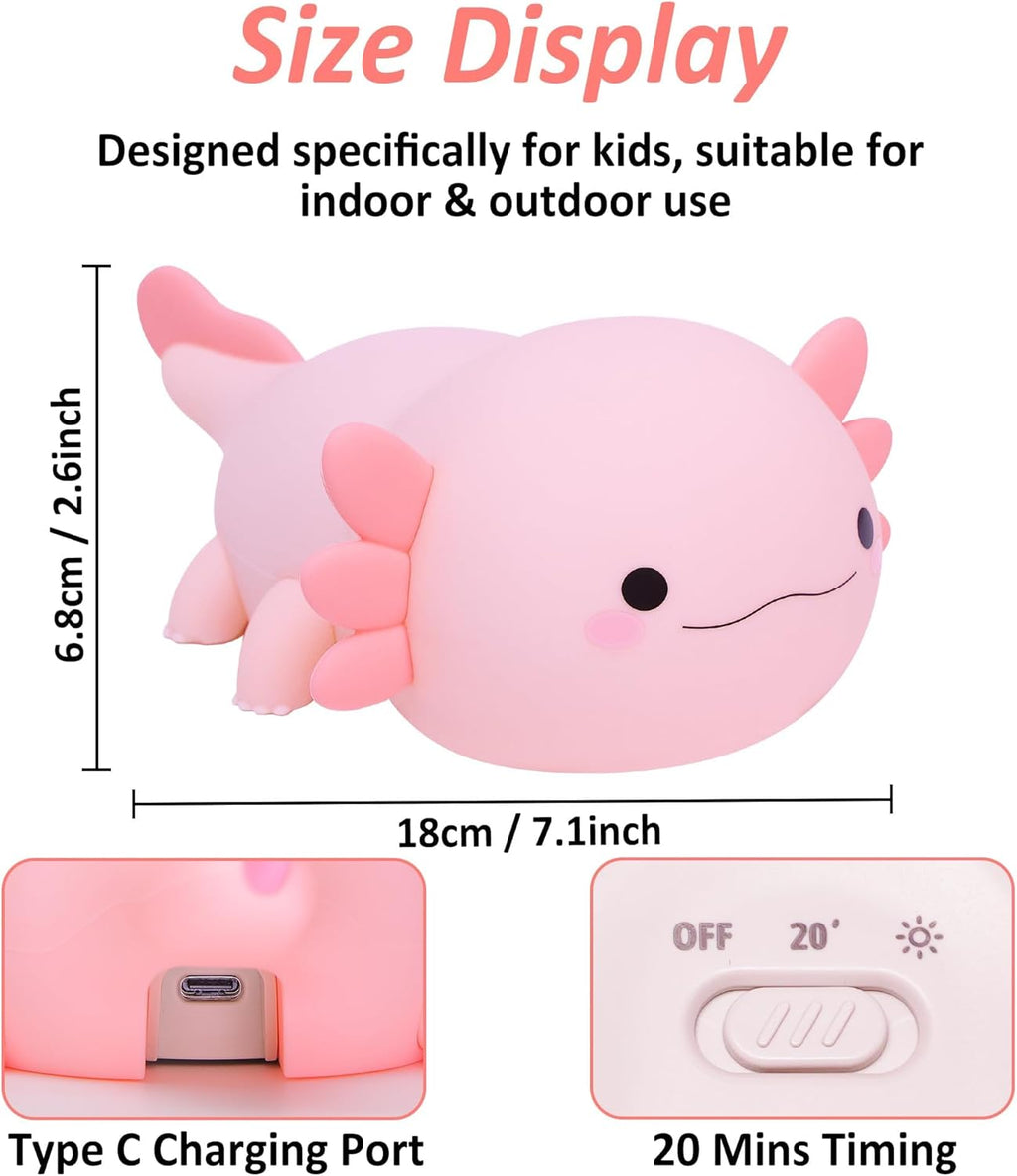 FULLOSUN Capybara Night Light, Cute Animal Soft Silicone LED Touch Lamp with Dimmable and Timer, Portable Rechargeable Toddler Bedroom Bedside Table Decor, Birthday Xmas Gifts for Kid Baby Boy Girl