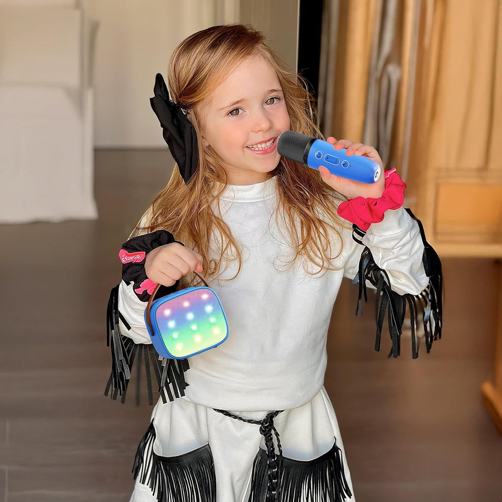 YLL Mini Karaoke Machine for Kids Adults, Portable Bluetooth Speaker with 2 Wireless Microphones,Toys Birthday Gifts for Girls Ages 4, 5, 6, 7, 8, 9, 10, 11, 12+ Years Old Toddler Teens (Pink)