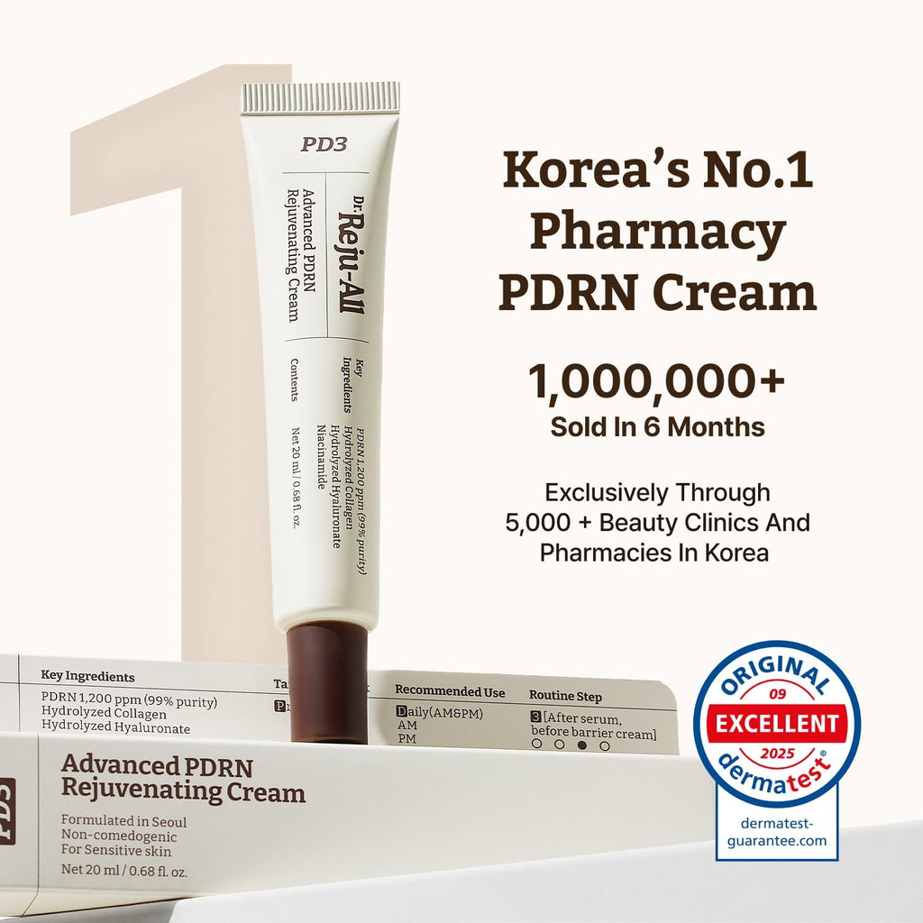 Dr. Reju-All Advanced PDRN Rejuvenating Cream - 99% Pure Salmon DNA PDRN Face Moisturizer - Korean Skin Care Face Cream - 20ml