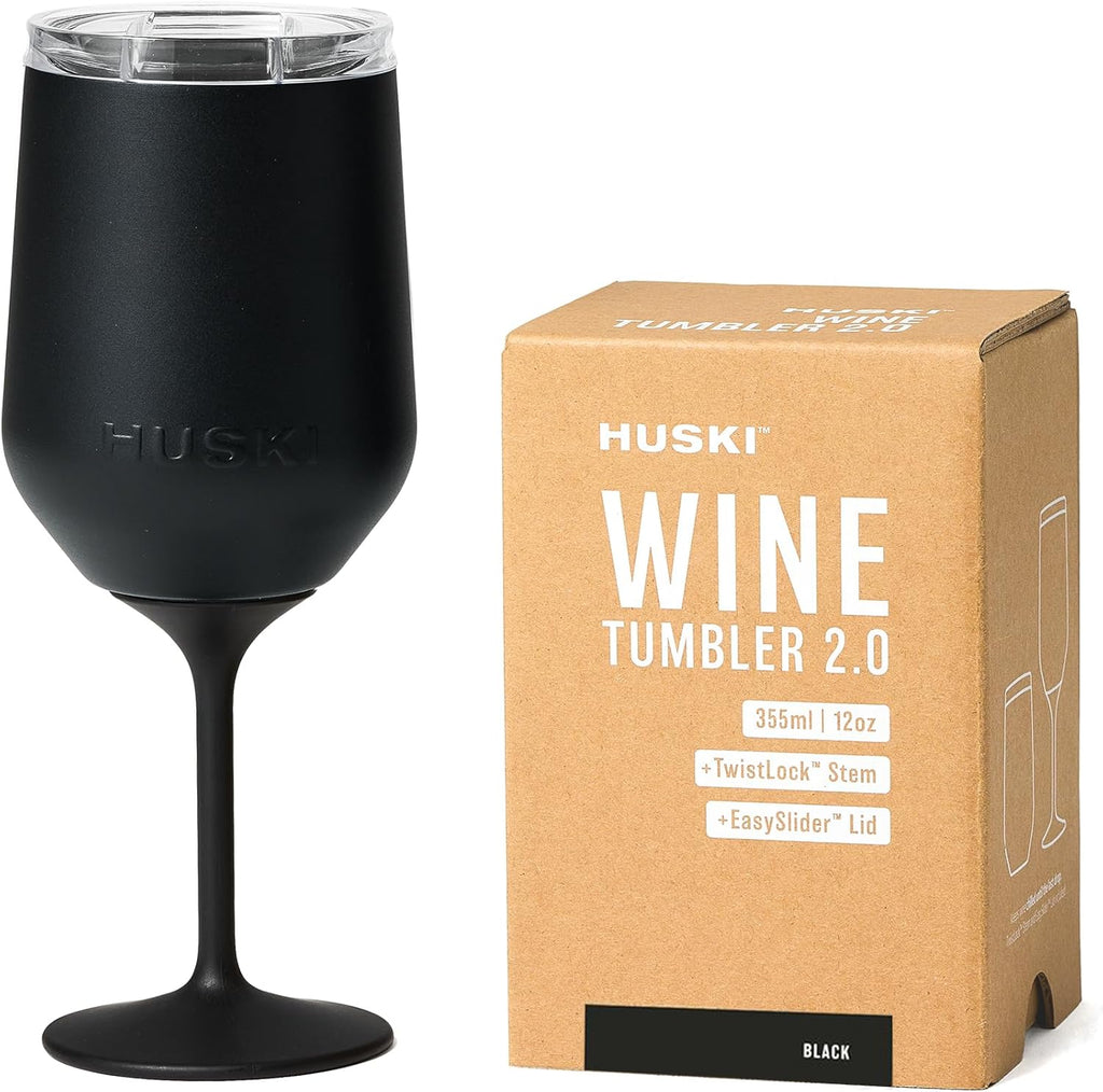 Huski Wine Tumbler 2.0 | New | Award-Winning Design with Detachable Stem | Premium Stainless Steel Wine Glass with Lid | Triple Insulated Tumbler | 355ml Capacity | Great Gift (Champagne)