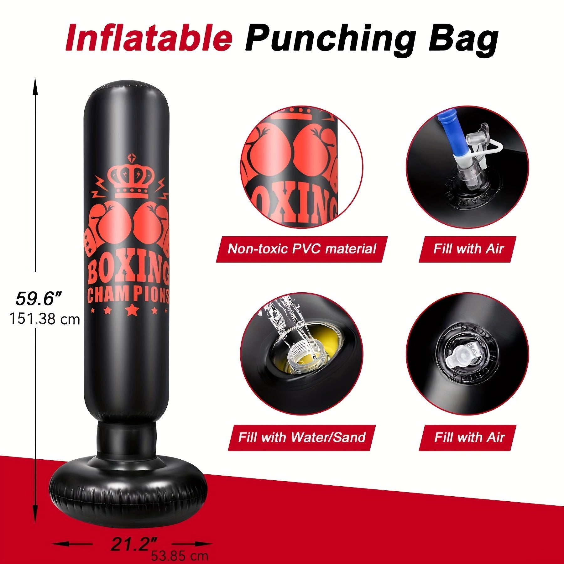 Punching Bag with Gloves & Skipping Rope-2