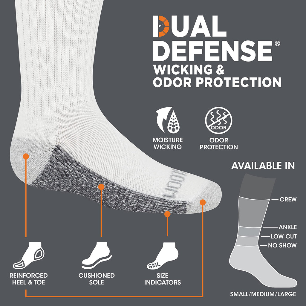 Fruit of the Loom Boys' Dual Defense Crew Socks (10 Pack)