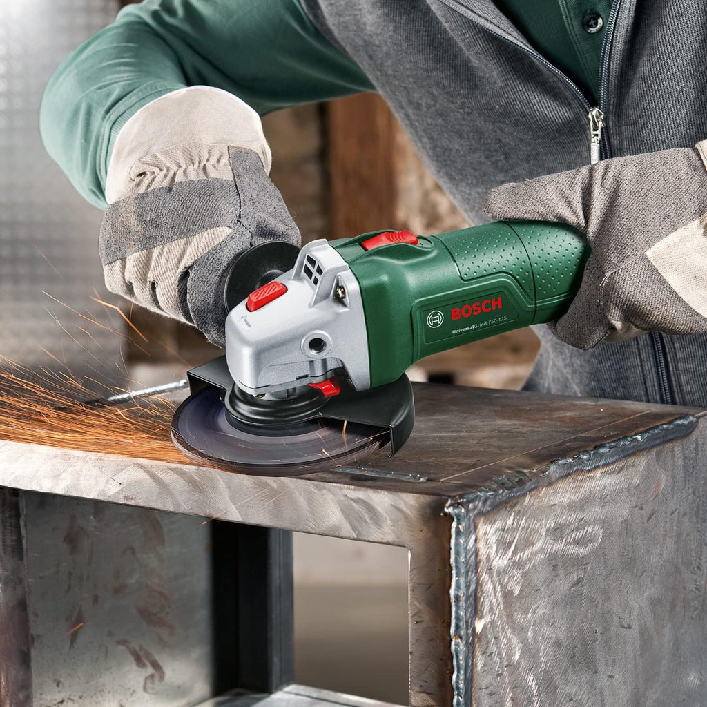 Bosch Home & Garden 620W Corded Electric Angle Grinder 100 mm Includes Grinding Disc, for Grinding, Cutting, Brushing and Sanding (PWS 620-100)