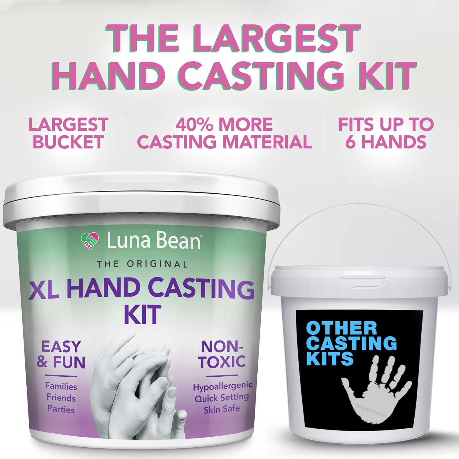 Luna Bean Keepsake Hands DIY Plaster Statue Molding & Casting Kit