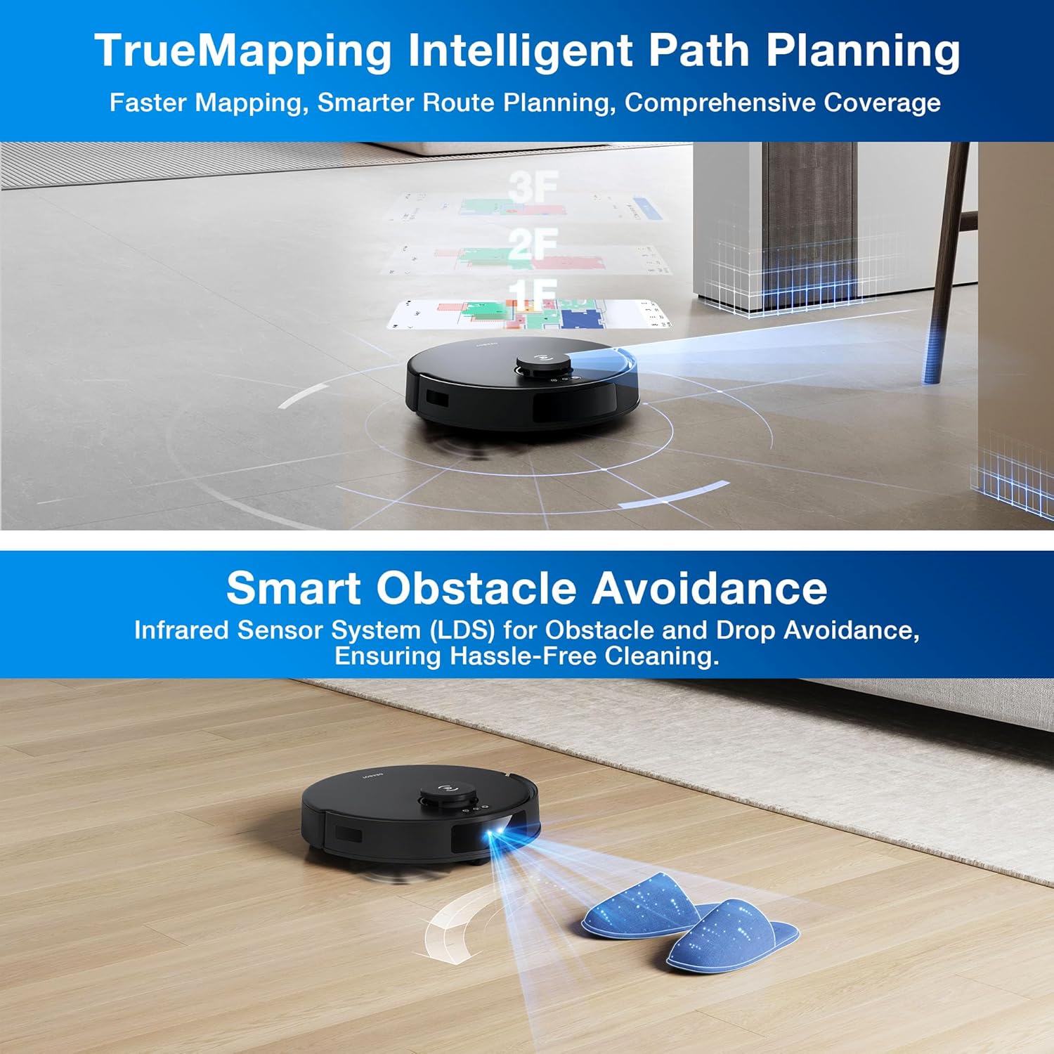 ECOVACS DEEBOT N20 Plus Robot Vacuum Cleaner and Mop,8000Pa Strong Suction,7-Week Dust Storage,Bagless Dust Bin,PureCyclone Tech,ZeroTangle Brush,300 Minutes Runtime