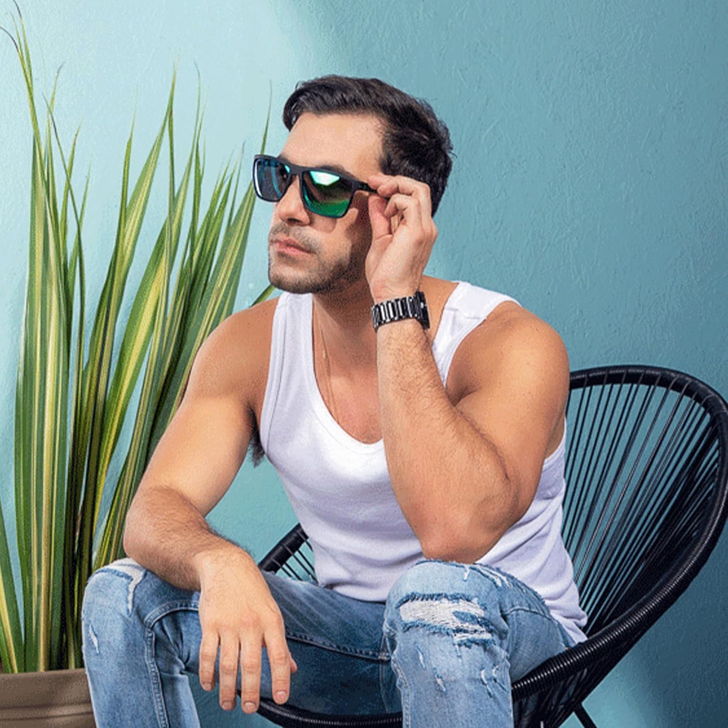 ZENOTTIC Polarized Sunglasses for Men Lightweight TR90 Frame UV400 Protection Square Sun Glasses