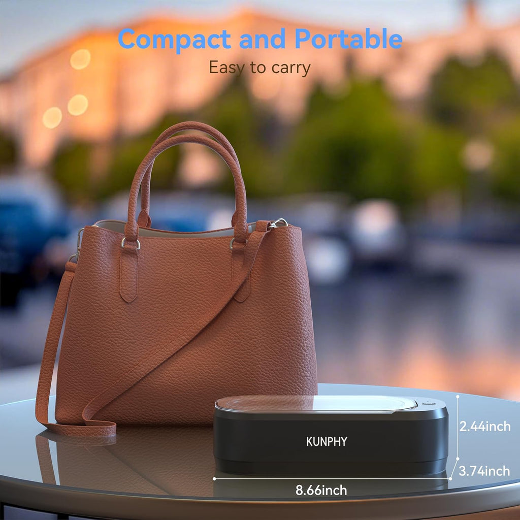 KUNPHY Ultrasonic Jewelry Cleaner, Jewellry Cleaner Machine 350ml 46KHz, Professional Sonic Cleaner with One-Touch Operation, Ultrasonic Cleaner for Rings, Glasses, Jewelry, Dentures