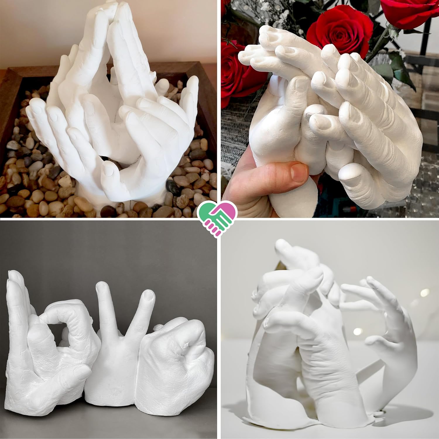 Luna Bean Keepsake Hands DIY Plaster Statue Molding & Casting Kit