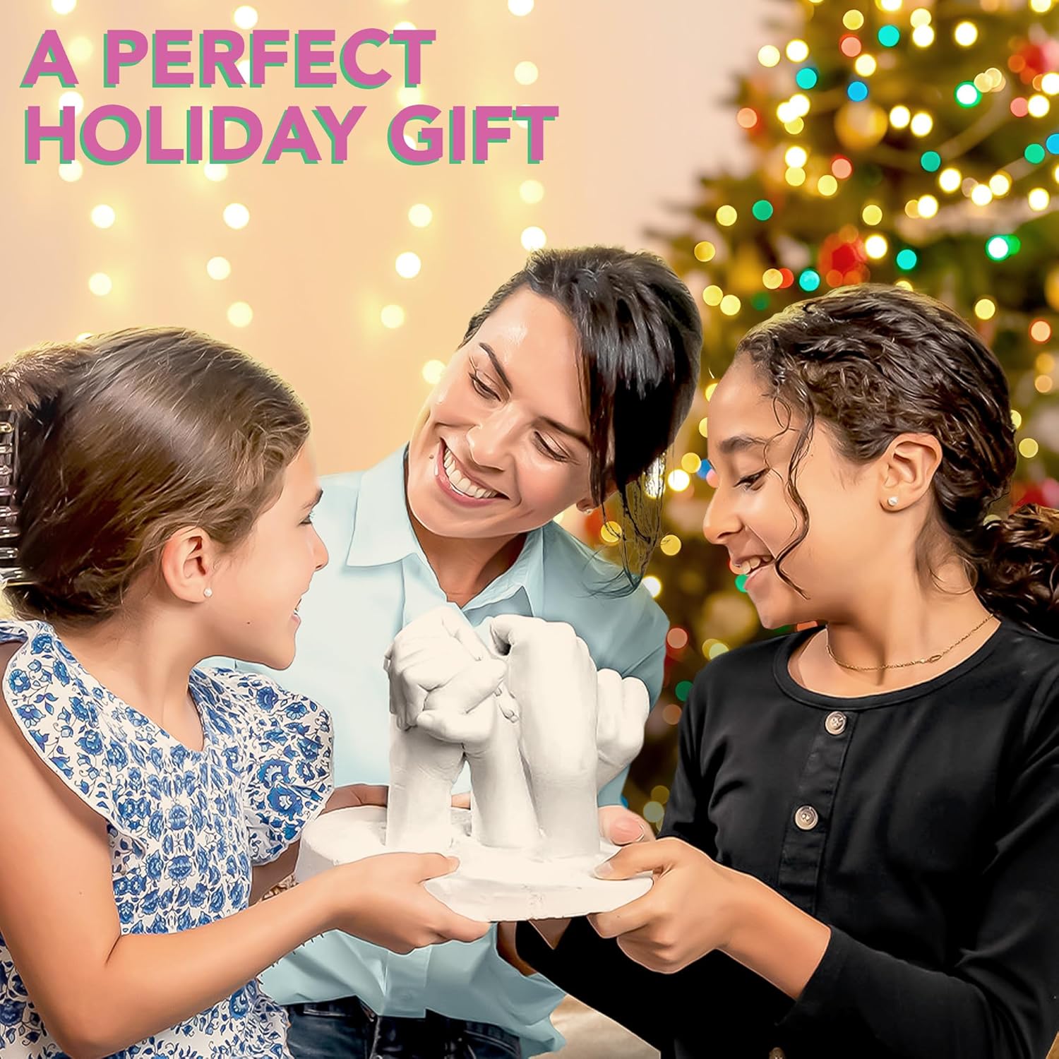 Luna Bean Keepsake Hands DIY Plaster Statue Molding & Casting Kit